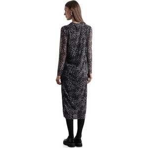 Street One A144269 AOP geplooide mesh-jurk voor dames, Grijze walvisstaart