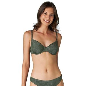 LOVABLE Slip Hauteur Midi Plain Lurex Bikini Femme, Vert boue, XL