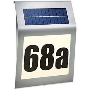 Huisnummer op zonne-energie met geïntegreerde ledverlichting voor buiten