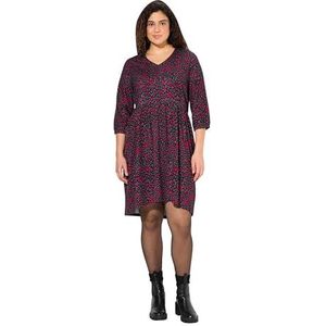 Ulla Popken Robe pour femme, Rouge et rose., 50-52