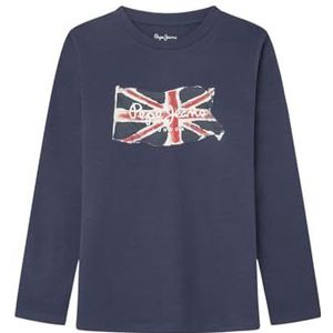 Pepe Jeans Clag Ls Jr T-shirt voor jongens, Navy Blauw, 12 jaar