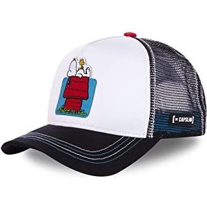 Capslab Snoopy The Peanuts Wit Zwart Trucker Cap, Zwart (schwarz)