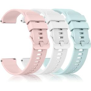 Tobfit Garmin 3 stuks siliconen reservebandjes voor Garmin Venu Sq/Venu Sq 2 20 mm voor dames en heren