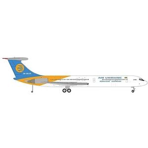 Herpa Ilyushin Air Ukraine IL-62M, UR-86135, schaal 1:200, model, verzamelstuk, vliegtuig zonder standaard, miniatuur metalen figuur, 572699, meerkleurig