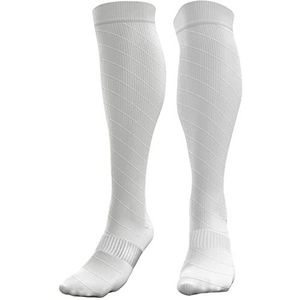 aZengear Compressiekousen voor dames en heren (20 - 30 mmHg klasse 2) – compressiekousen voor vliegreizen, Pro Sport, recuperatie, anti-trombose, zwart/rood, maat S-M, Wit.