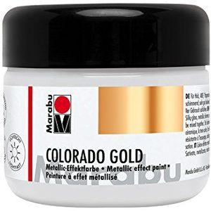 Marabu Colorado 12640025782 metallic effect, goud metallic zilver, 225 ml, op waterbasis, lichtecht, weerbestendig, sneldrogend, voor penselen en