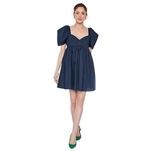 Trendyol Dames midijurk standaard navy maat 66, Navy Blauw