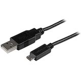 StarTech.com USB A naar Micro B Slim 0,5 m lange mobiele oplaadkabel voor smartphone en tablet - zwart (USBAUB50CMBK)
