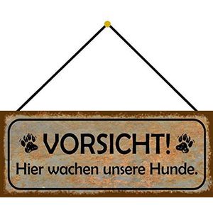 Schatzmix Wandbord van metaal voor honden, met koord, meerkleurig, 27 x 10 cm