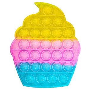 CRAZE Pop it-Fidget Toy-anti-stress cupcake speelgoed, meerkleurig, voor jongens, meisjes en volwassenen, 37072, meerkleurig