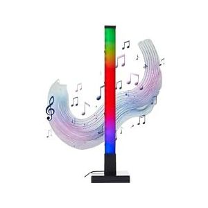 Brilliant Neele Led-tafellamp - RGB tafellamp met afstandsbediening 50 cm - incl. ledlamp met kabel - zwarte RGB-lamp met muzieksensor