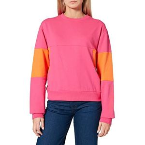 FILA Parastu Cropped Crew Sweatshirt voor dames, Paars/Mandarijn Oranje