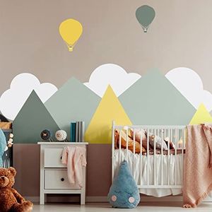 Ambiance Sticker s Muurstickers kinderen decoratie babykamer muurstickers Scandinavische muursticker enorme Scandinavische bergen Nuuk H120 x B 160 cm