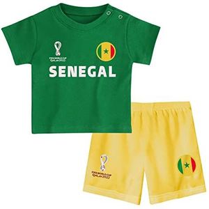 FIFA Officieel T-shirt en shorts set wereldkampioenschap 2022, baby, senegal teamkleuren 12 maanden