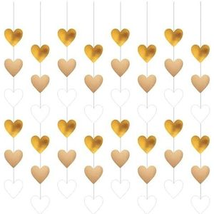 Amscan 8 stuks decoratieve haken met hartjes, elk 130 cm, decoratie voor bruiloft, Valentijnsdag en verjaardag 9913250