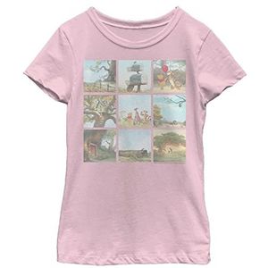 Disney Winnie de Poeh Pooh SCENES Meisjes Solid Crew T-Shirt, Pink, XS, Roze
