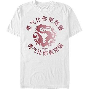 Disney Mulan Courage Organic T-shirt, uniseks, korte mouwen, wit, XXL, Weiss
