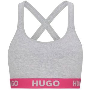 HUGO Bralette Padded Sporty Logo Bralette voor dames, Medium Grijs 34