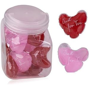 Accentra 24 stuks mini-douchegel ""Just For You"" 2 bijpassende harten van 50 ml in snoeppot, ideaal als cadeau voor gasten voor een kinderverjaardag of bruiloft