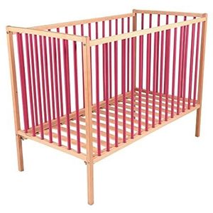 Remi-bed, 60 cm x 120 cm, tweekleurig fuchsia en naturel