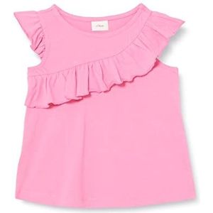 s.Oliver T-shirt avec volants filles et filles, Couleur : rose., 104-110