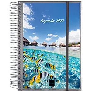 Finocam Personaliseerbaar design: documententas met kalender 2022, weekoverzicht, verticaal aanzicht, E10, 155 x 212 mm, bruin