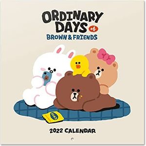 Grupo Erik - Kalender 2022 Line Friends – 12 maanden | wandkalender, januari tot december 2022 | 30 x 60 cm, 6 talen, 1 poster inclusief, FSC-gecertificeerd