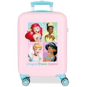 Joumma Disney Princess Cabinekoffer roze 33 x 50 x 20 cm stijf 2 kg zijcijfersluiting ABS 2 kg 33 l handbagage roze, Talla única, cabinekoffer, Roze, Handbagage
