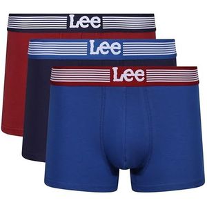 Lee Lee boxershorts voor heren in rood/marineblauw/blauw | zacht aanvoelende katoenen boxershorts heren, Fig Red/Klinknagel Navy/Drama Navy