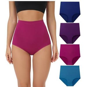 wirarpa Katoenen onderbroeken voor dames met hoge taille, set van 4