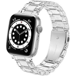 DEALELE Band Compatibel met iWatch 42mm 44mm 45mm 49mm, Kleurrijke Resin Hars Vervanging Horlogebandje voor Apple Watch Series 8 / 7 / 6 / 5 / 4 / 3 / SE / Ultra Women Men, Transparant