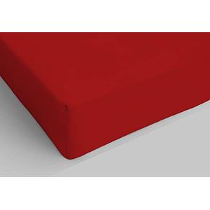 MB HOME ITALY Hoeslaken met hoeken, 35 cm, elegant, rood, voor Frans bed