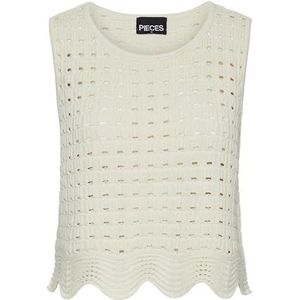PIECES Haut en tricot Pcnizy Sl à col rond pour femme, Bouleau, XS
