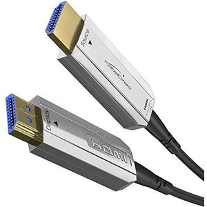 KabelDirekt 50 m optische HDMI-kabel, compatibel met (HDMI 2.0a/b, 2.0, 1.4a, 4K Ultra HD, 3D, Full HD, 1080p, HDR, Arc, High Speed met Ethernet, PS4, Xbox, HDTV) Pro Series