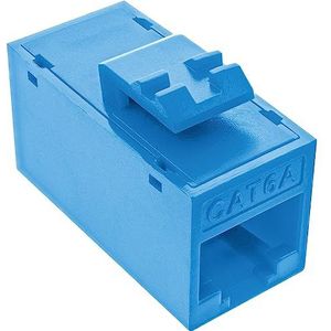 InLine® Keystone Cat.6A RJ45 vrouwelijke / vrouwelijke connector, onafgeschermd, Cat.6A, blauw, 8 stuks