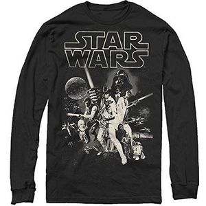 Star Wars Star Wars Officieel 'Poster' grafisch T-shirt voor heren, zwart.