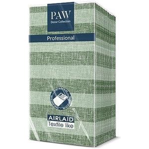 PAW Papieren servet - Airlaid (1/8 zak) I Natuurlijk, Groen, Gestreept I Verjaardag, Bruiloft, Doop I Stofstructuur I Kleur: Linen Stripes (green)