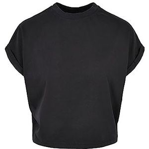 Urban Classics Dames T-shirt met korte mouwen pigment patroon dames korte mouwen T-shirt in verschillende kleuren maten XS tot 5XL, zwart.