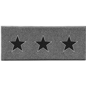 Nicoman Deurmat drievoudige sterren | vuilvangmat | deurmat voor terras, tuin, veranda | indoor en outdoor tapijt | grijs met 3 zwarte sterren | haltapijt 150 x 60 cm