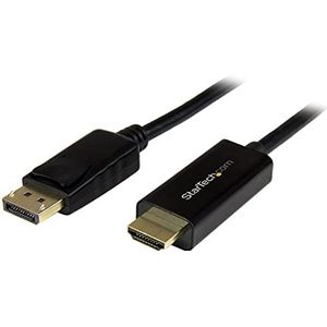 StarTech.com DisplayPort naar HDMI-kabel, 5 m, 4 K, 30 Hz, DP naar HDMI-adapter, converter voor DP 1.2 naar HDMI-monitor, DP-stekker met vergrendeling, passieve kabel DP naar HDMI (DP2HDMM5MB)