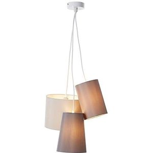 Brilliant Trial hanglamp 3 vlaggen grijs | 3x A60, E27, 40 W, geschikt voor normale lampen (niet meegeleverd) | in hoogte verstelbaar / in te korten kabel