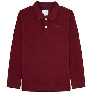 Pepe Jeans Thor Ls Poloshirt voor jongens, Rood (bordeaux)