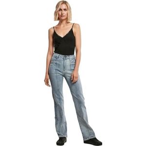 Urban Classics Jeans met hoge taille en rechte split voor dames, Lichtblauw gekleurd