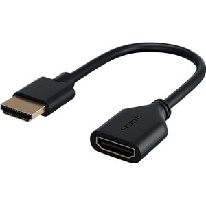 goobay 64824 HDMI flexibele adapter 4K @ 60Hz / verlenging voor HDMI-kabel / HDMI-verlengkabel / HDMI-stekker / flexibel / voor monitoren, PS5, Xbox, Apple TV/zwart / 10 cm