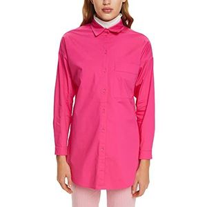 edc by ESPRIT Blouse en Coton avec Poche, Rose fuchsia, S