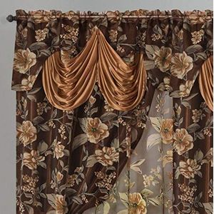 GOHD Roman Romance raamgordijn van gebrand organza met dwarsbehang en achterkant van taft, 140 x 213 cm, incl. 2 bevestigde gordijnroedes