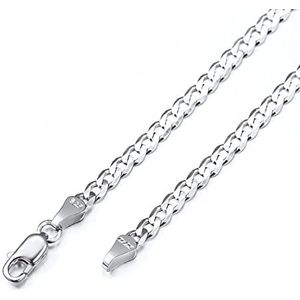 ChainsPro Zilveren ketting voor dames en heren, pantserketting Cubaanse pantserketting, dikte 3 mm/5 mm, verstelbaar, 45-70 cm, ketting voor hanger, massief sieraden, 925, fantasie, tieners, jongens