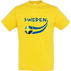 Supportershop Zweeds T-shirt voor heren, Geel.