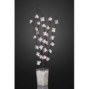 Hellum 25 LEDs wanddecoratie tak roze bloemen (zonder vaas) 120cm warm wit 300055