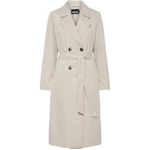 PIECES Pcscarlett Ls Trenchcoat Noos Trenchcoat voor dames, zilvergrijs